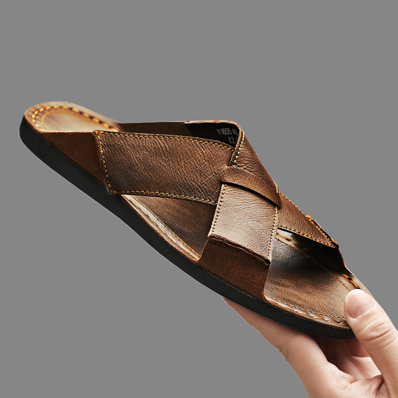Men'S Shoes Hey Dude - 패션 정품 가죽 남성 슬리퍼 여름