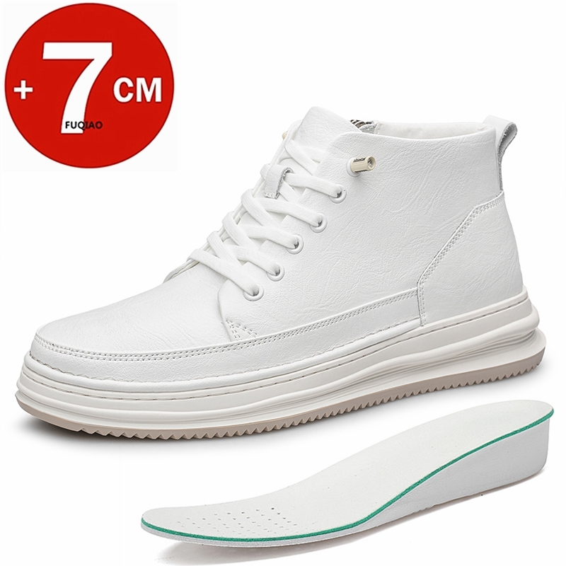 Men'S Shoes Increase Height - 하이탑 남성 키높이 신발 소가죽 캐주얼