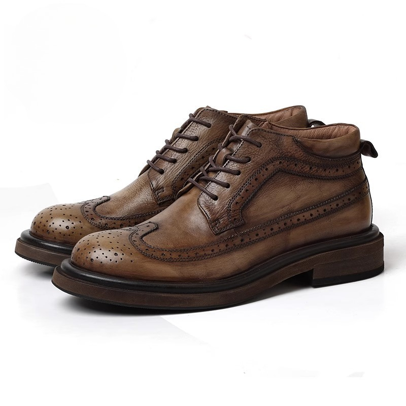 Men'S Shoes Hey Dude - 영국 브로그 조각 하이 탑 비즈니스
