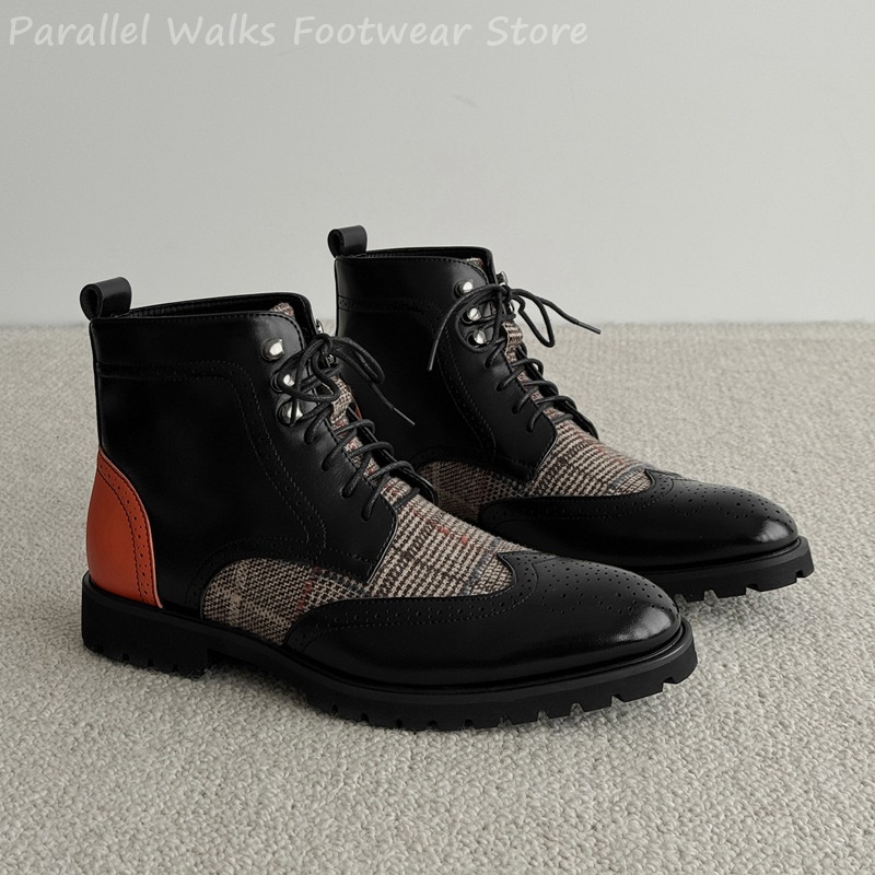 남성용 트위드 체크무늬 윙팁 브로그 스타일의 끈으로 묶 - Men'S Shoes Smart 리뷰 및 가격
