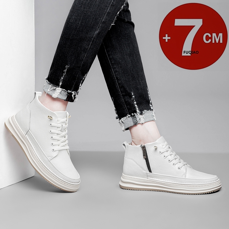 하이탑 남성 키높이 신발 소가죽 캐주얼 스포츠화 키높이 - Men'S Shoes Increase Height 리뷰 및 가격